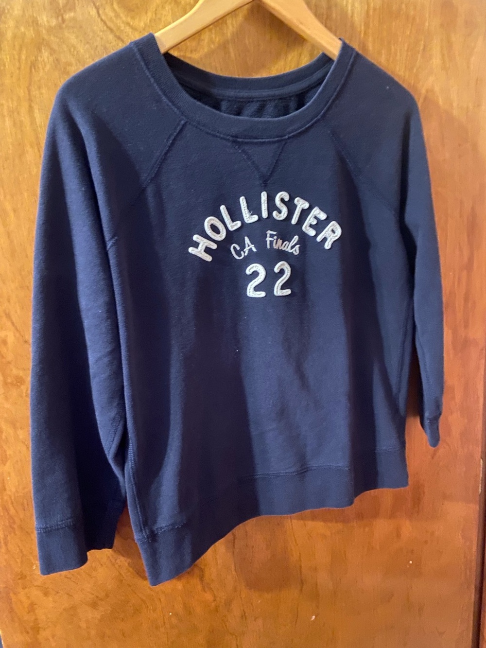 Hollister Navy Logo Crewneck Sweater Size Medium